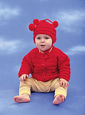 beanies with fleece lining-  Knit Modern Baby Cardigan and Hat