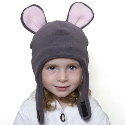 beanies with flat seams-  Mouse Child Chin Wrap Hat - Polartec® Classic 200