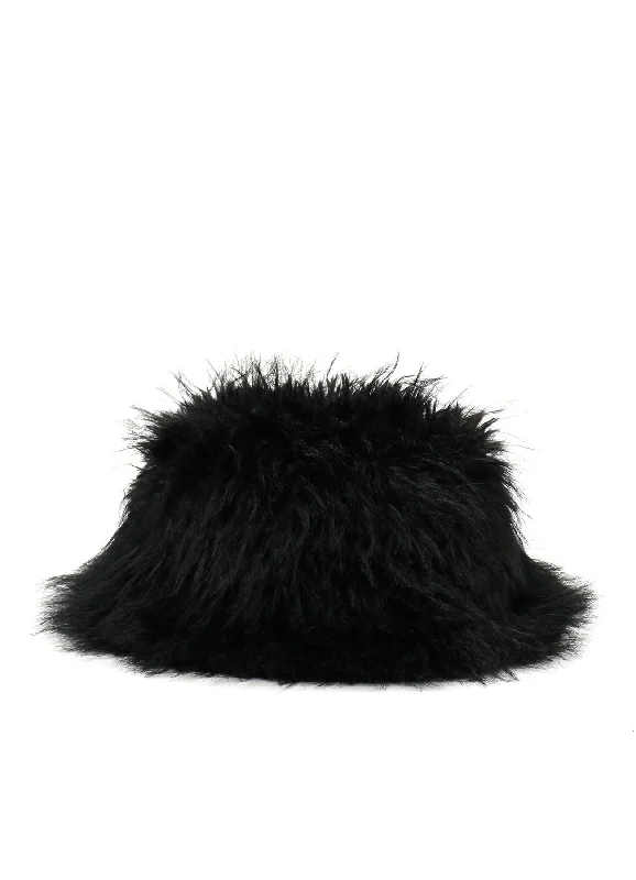 Bucket hats for a fashion-forward edge-SHAGGY FUR BUCKET HAT