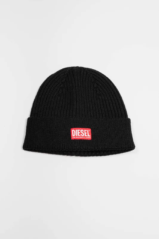 beanies with thermal knit-  Diesel K-Coder-H 2x2 Black