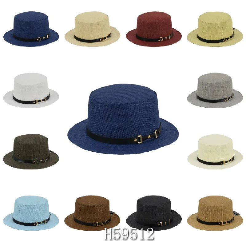 Bucket hats for sporty fashion and fun activities-Wholesale Summer Sun Straw Bucket Hats H59512