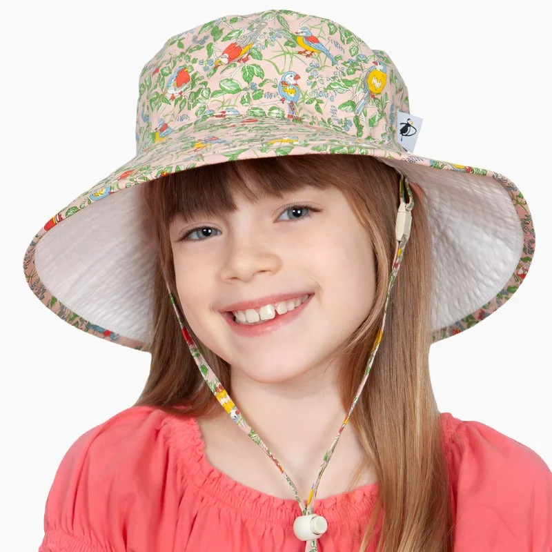 beanies with ear warmers-  Liberty of London Cotton Print Child Wide Brim Sun Protection Sunbaby Hat