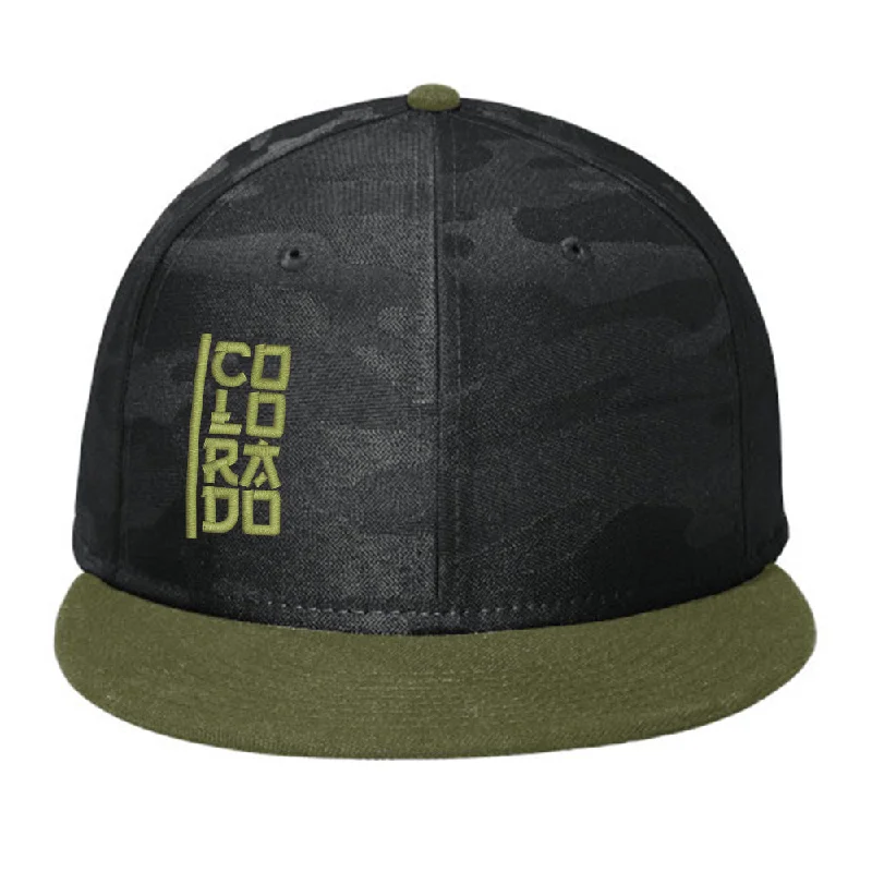 beanies for versatile wear-  Limited Edition - Colorado Vertical - Flat Bill Snap Back Hat - Army Green - Black Camo