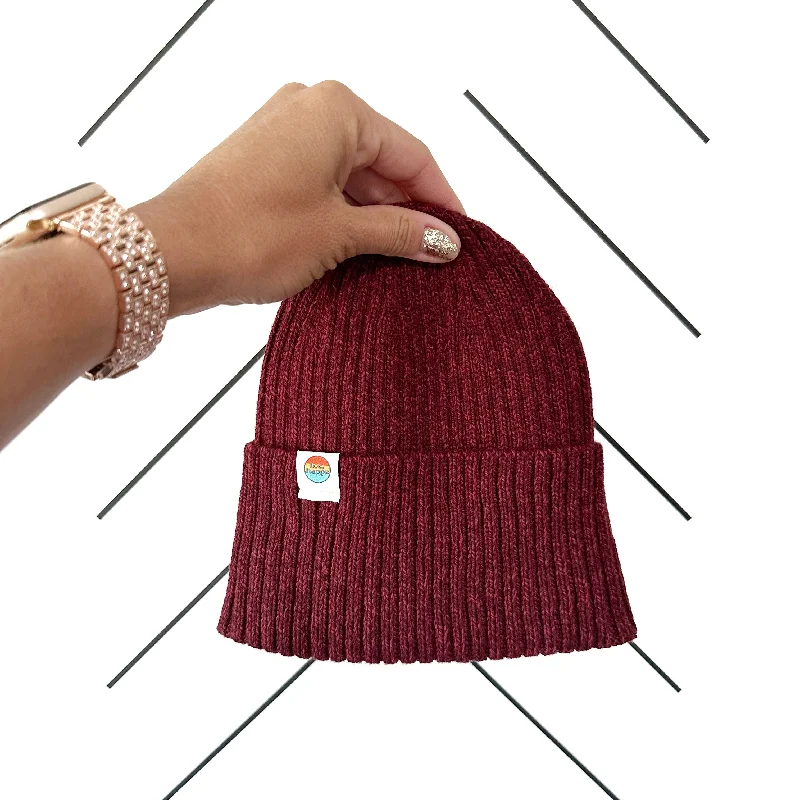 beanies for versatile wear-  Wholesale Ribbed Knit Beanie | Maroon