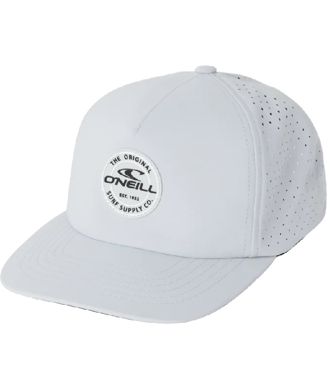 beanies for holiday style-  O'Neill Trvlr Navigate Hybrid Snapback Hat-Light Grey