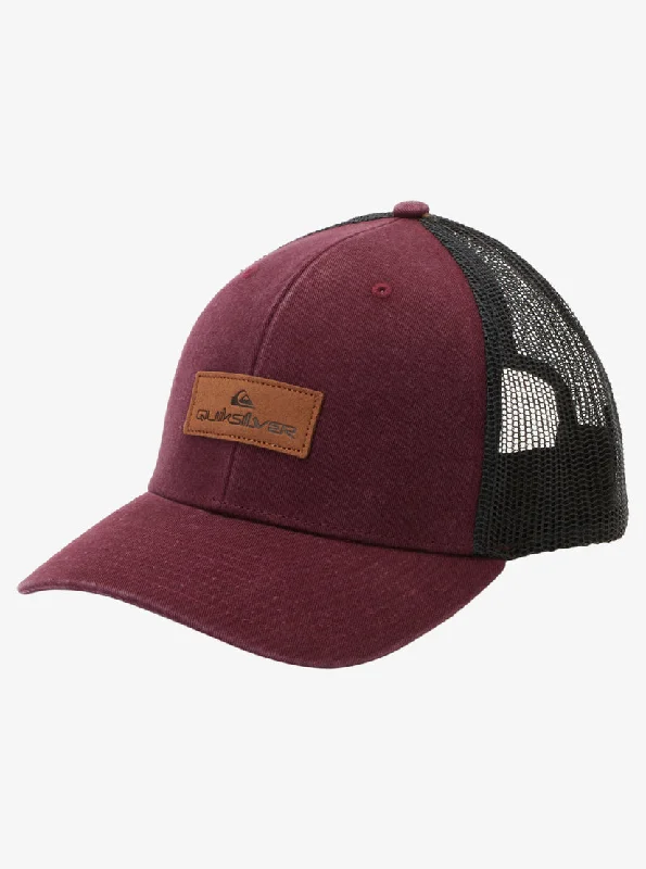 beanies with flat seams-  Quiksilver Down the Hatch Hat-Wine