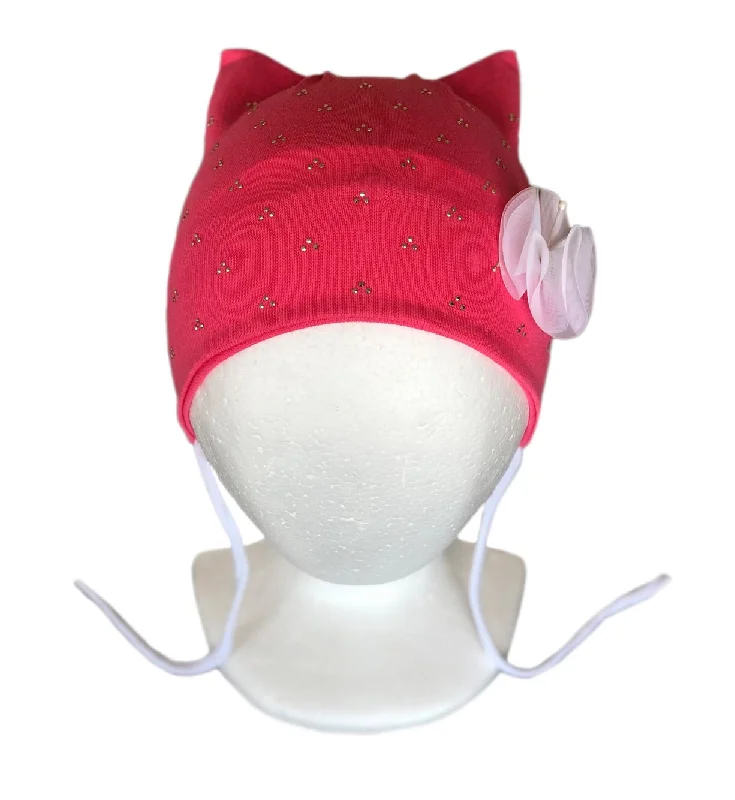 beanies for daily fashion-  Cute cat hat with bow for Girls