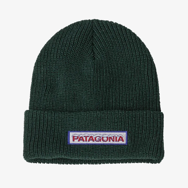 beanies with ear flaps-  Patagonia K's Logo Beanie-Chill: Conifer Green