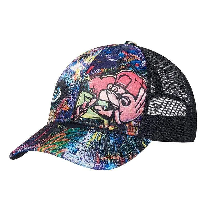 Baseball caps with bold colors-Men's Hip Hop Graffiti Summer Baseball Cap