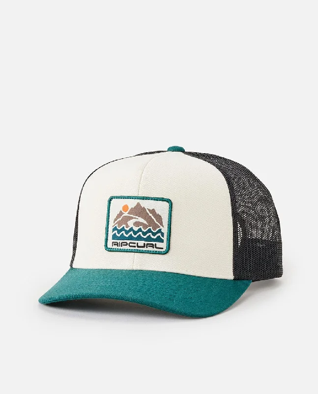 beanies with bright designs-  Rip Curl Custom Curve Trucker Hat-Trekking Green