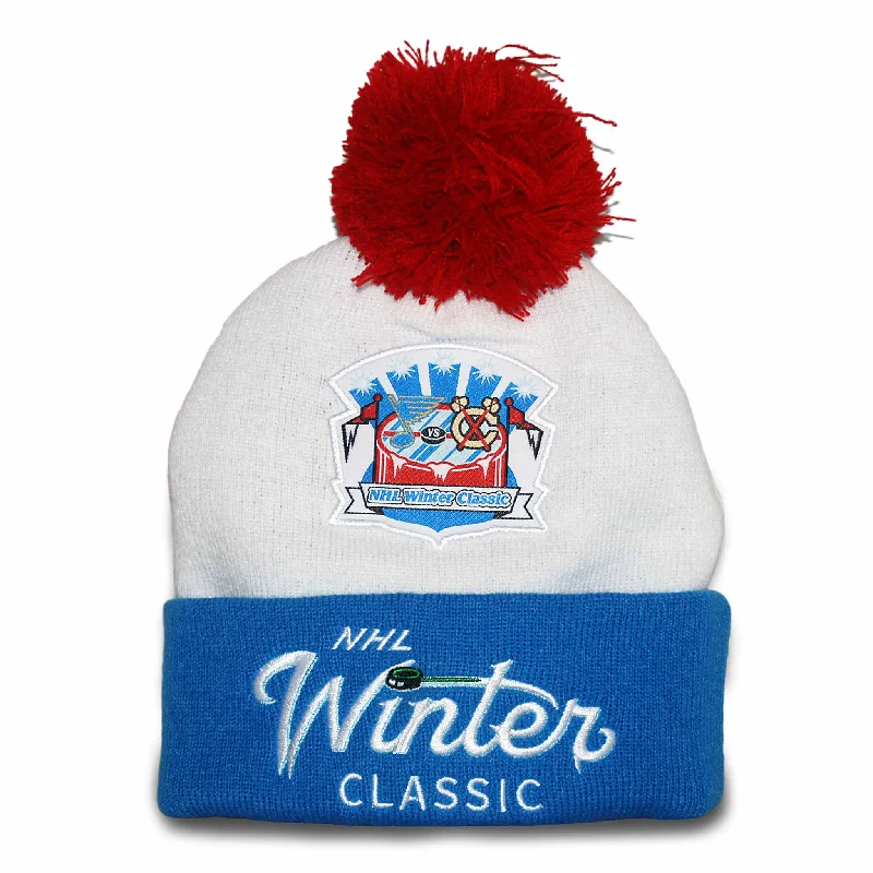 beanies for a chic look-  Chicago Blackhawks Mitchell & Ness 2024 Winter Classic Marquee Knit POM Winter Hat