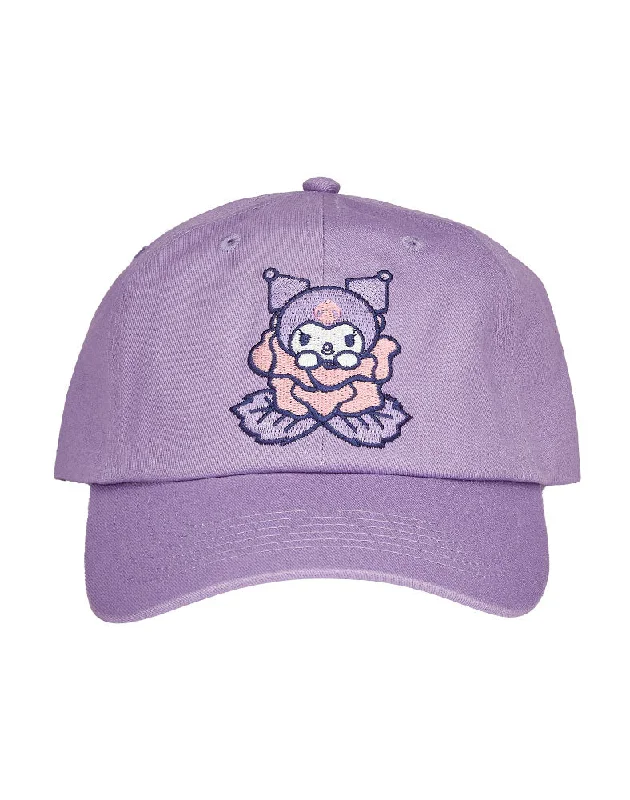 beanies with adjustable ear flaps-  tokidoki x Hello Kitty and Friends Kuromi Roses Dad Hat