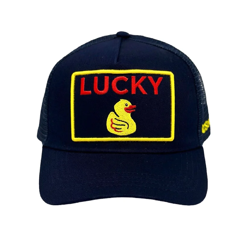 beanies for running-  Lucky Duck Trucker - Indigo