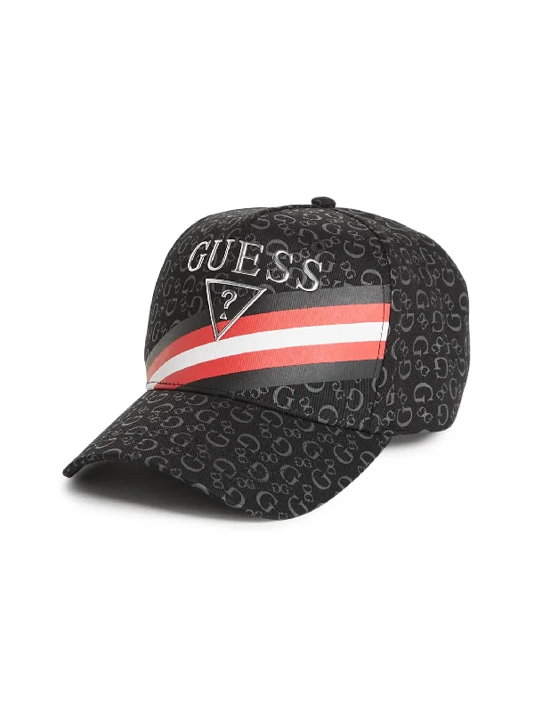 Baseball caps with athletic logos-Logo Striped Baseball Hat