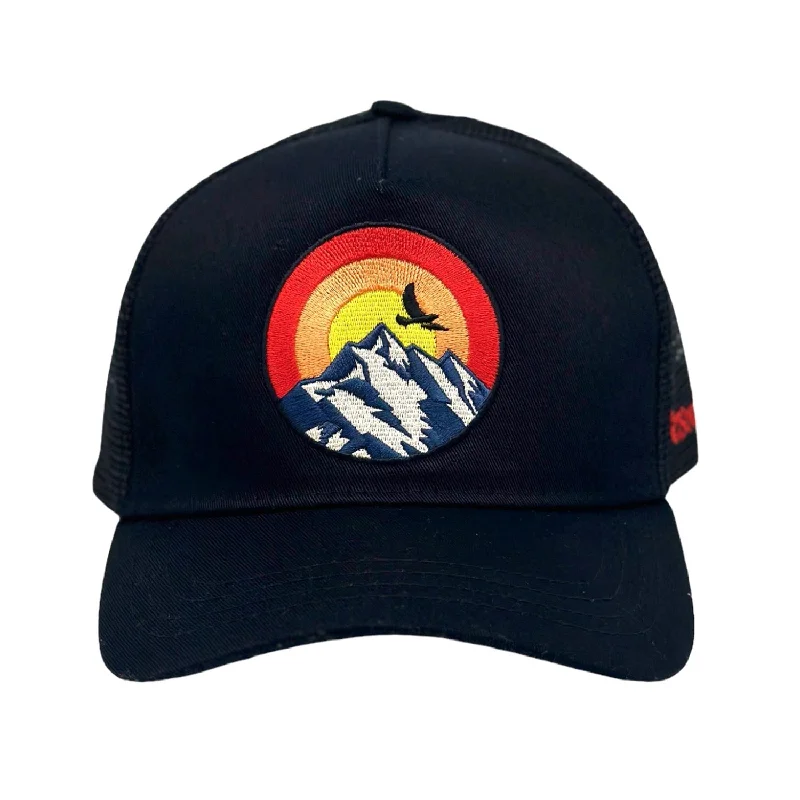 beanies for snowboarding-  Mountain Peak Trucker - Black