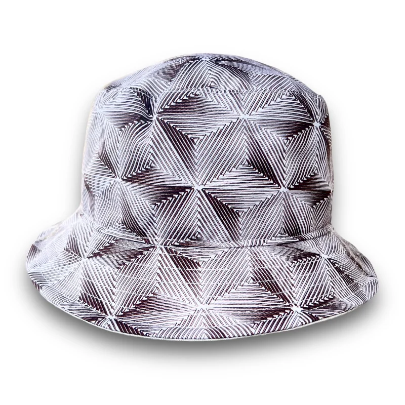 Bucket hats for staying cool under the sun-THE FLAMEKEEPERS HAT CLUB BROWN GEO BUCKET HAT