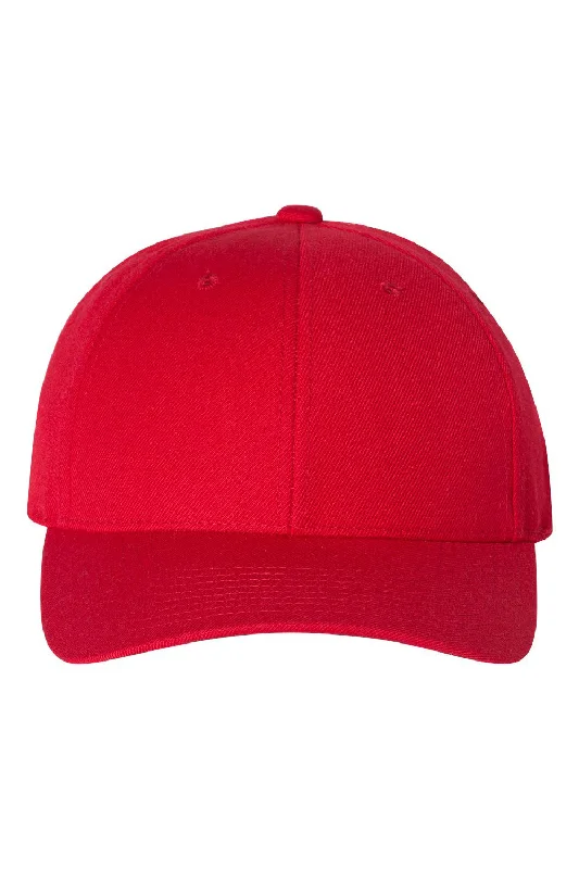 Men's hats for snowy weekend wear-mens hats stylish fit-Yupoong Mens Premium Curved Visor Snapback Hat - Red