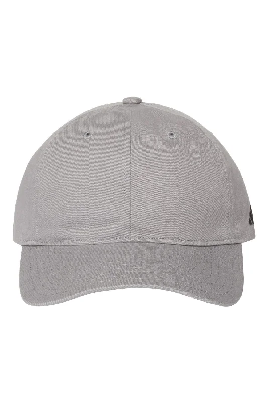 Men's hats for sporty outdoor wear-mens hats perfect fit-Adidas Mens Sustainable Organic Relaxed Snapback Hat - Grey