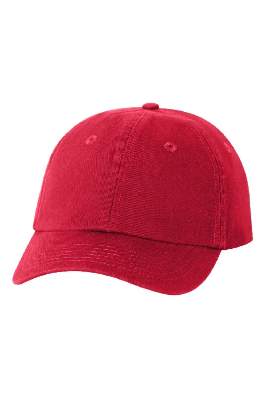 Men's hats for fashionable snowy day gear-mens hats for sporty looks-Valucap Mens Small Fit Bio-Washed Adjustable Dad Hat - Red