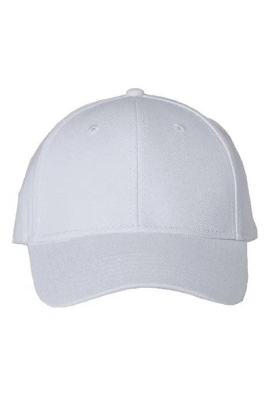 Men's hats for stylish winter layering-mens hats designed for the outdoors-Valucap Mens Chino Adjustable Hat - White