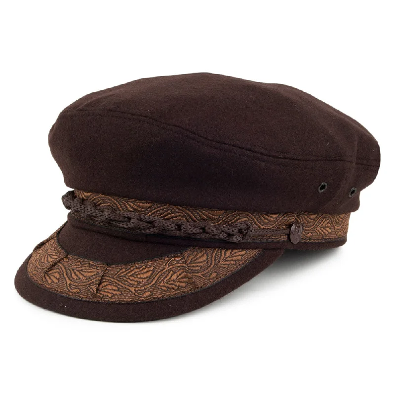 women's felt hats for adding style to fall outfits-Classic Wool Greek Fisherman Cap - Brown