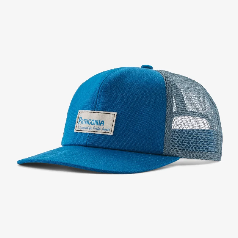 beanies for warm weather-  Patagonia Relaxed Trucker Hat-Water People Label: Endless Blue