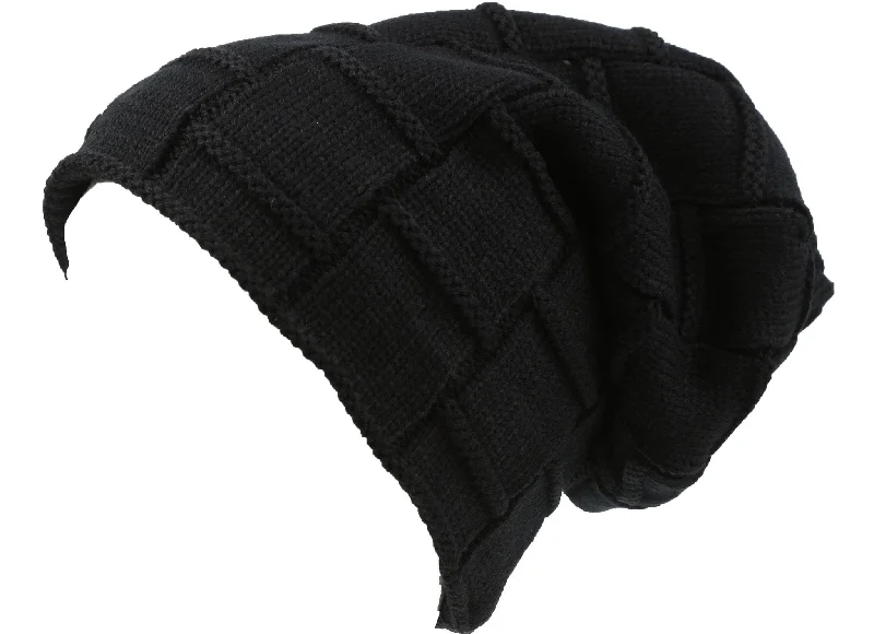 beanies with unique styles-  Sakkas Volc Long Tall Pleated Faux Fur Shearling Lined Unisex Winter Hat Beanie