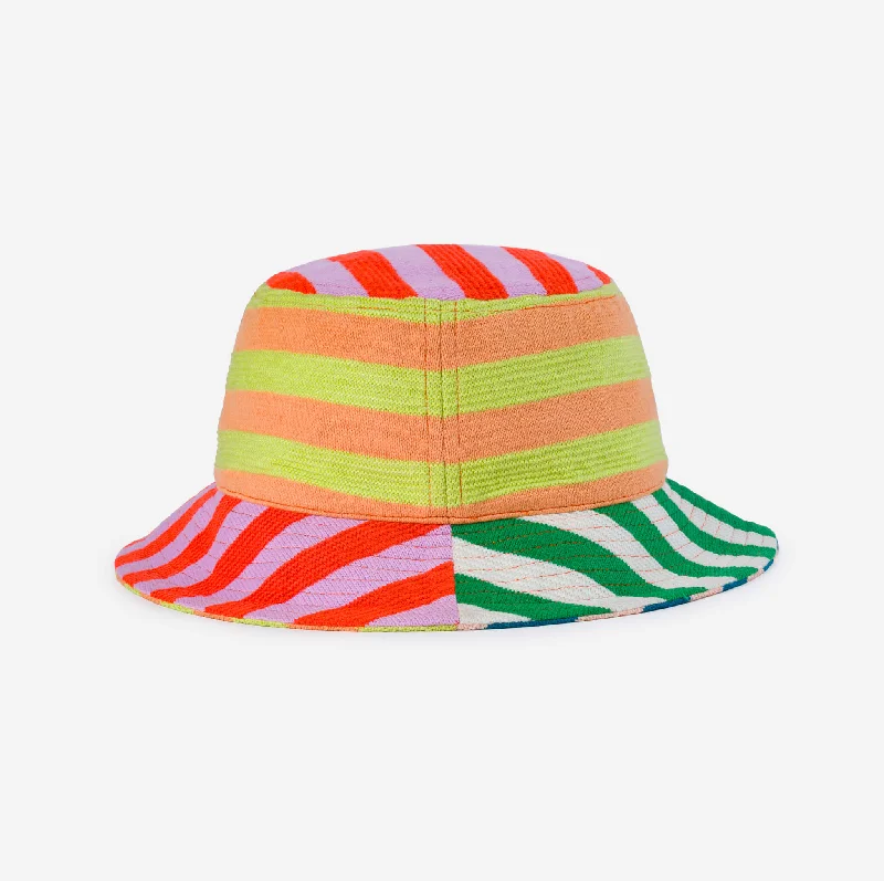 Bucket hats for stylish weather protection-Super Stripe Bucket Hat