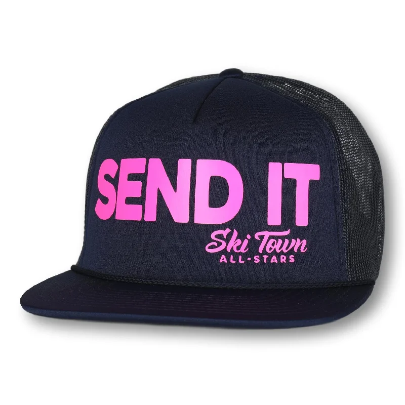 NAVY W/ NEON PINK LOGO