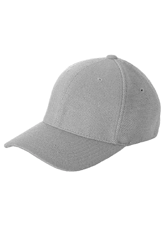 Men's hats for hiking in the mountains-mens hats stylish casual-Flexfit Mens Cool & Dry Moisture Wicking Stretch Fit Hat - Silver Grey