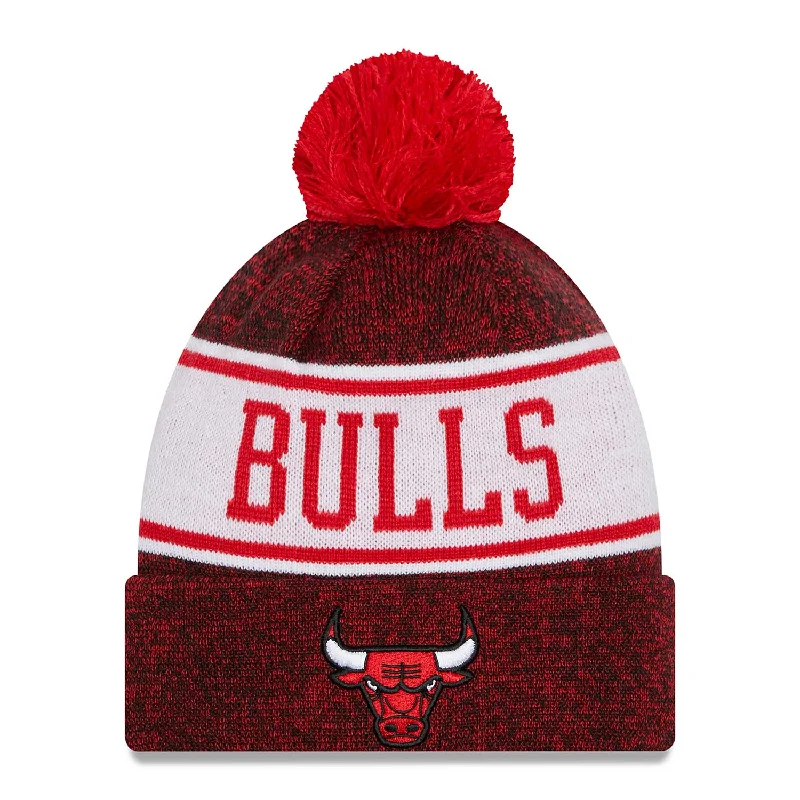 beanies for long walks in snow-  Chicago Bulls Banner Lined Knit Hat W/ Pom