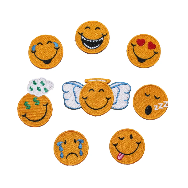 beanies for mountain and forest trips-  Hativity® Emoji Patches (Set of 6 Patches)