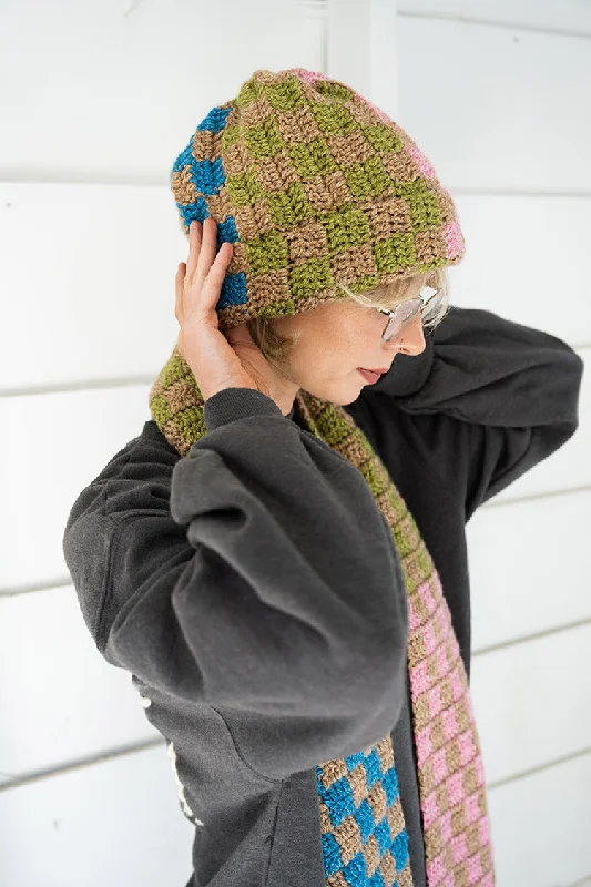 beanies for outdoor adventures-  Checkmate Hat (Crochet)