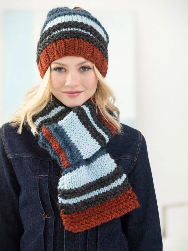 beanies with bright colors-  Campus Stroll Hat And Scarf (Knit)