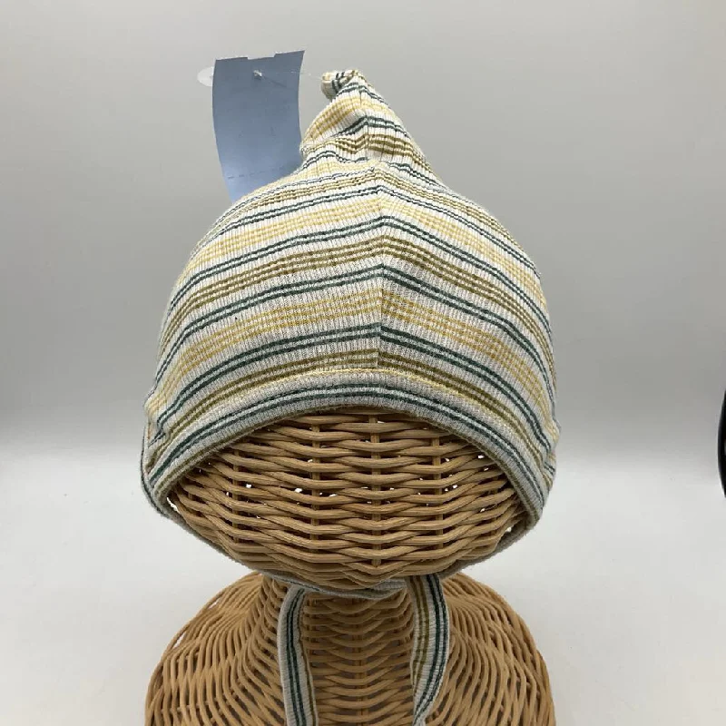 beanies for mountain and forest trips-  Size 3-6m: Kate Quinn Creme/Green/Brown Striped Baby Hat