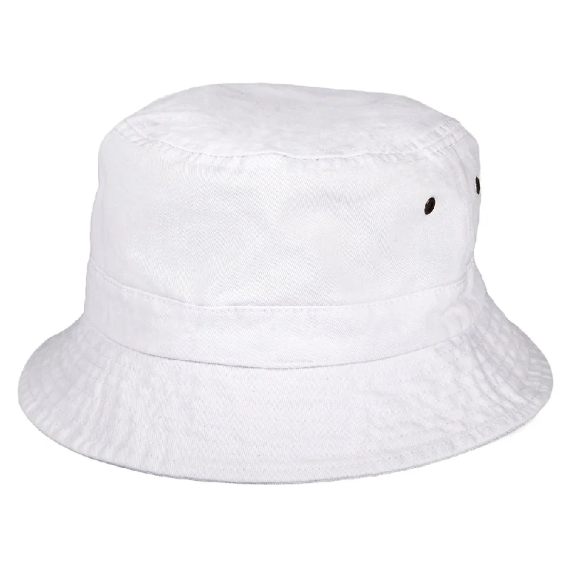 Bucket hats for stylish urban explorers-Cotton Packable Bucket Hat White Wholesale Pack