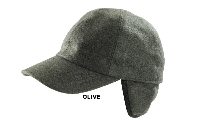 Baseball caps for fashion-conscious men-Kelsey - Baseball Cashmere Cap w/ Ear Flaps - Just in time for Cold Weather Save 25%