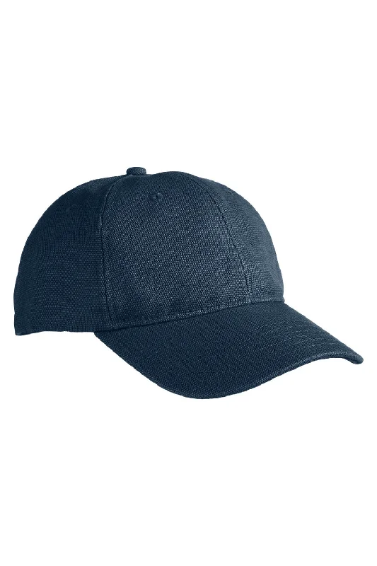 Baseball caps for sports teams-Econscious Mens Washed Hemp Blend Snapback Baseball Hat - Navy Blue