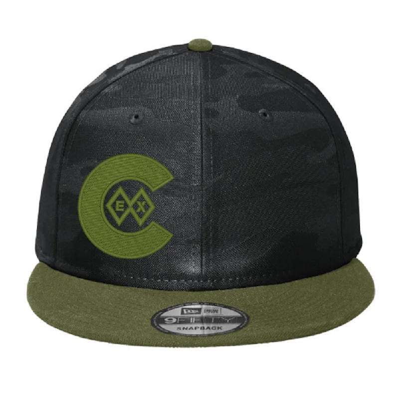 beanies for long snow days-  Colorado Double Diamond - Flat Bill Snap Back Hat - Army and Black Camo