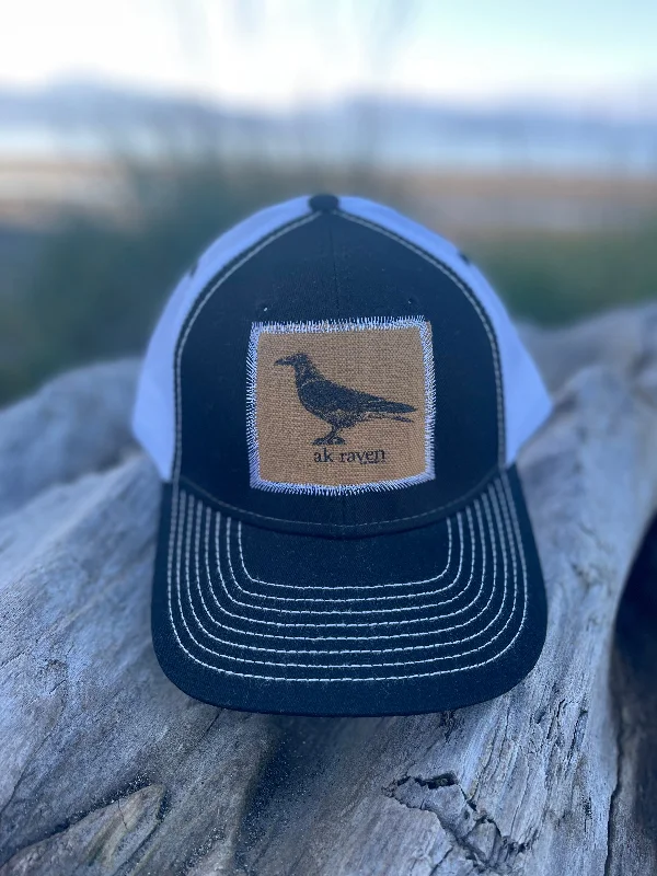 beanies for chilly mornings and evenings-  Black / White AK Raven Patch Hat. $38.00