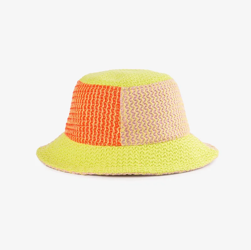 Bucket hats for adding style to your travel wardrobe-Squiggle Knit Bucket Hat