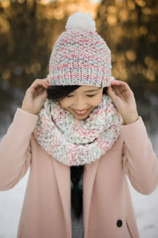 beanies for snowy mountain hikes-  Knit Kit - Cotton Candy Cowl & Beanie