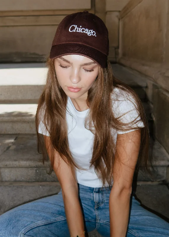 beanies for cold mornings-  Chicago. Dad Hat - Chocolate