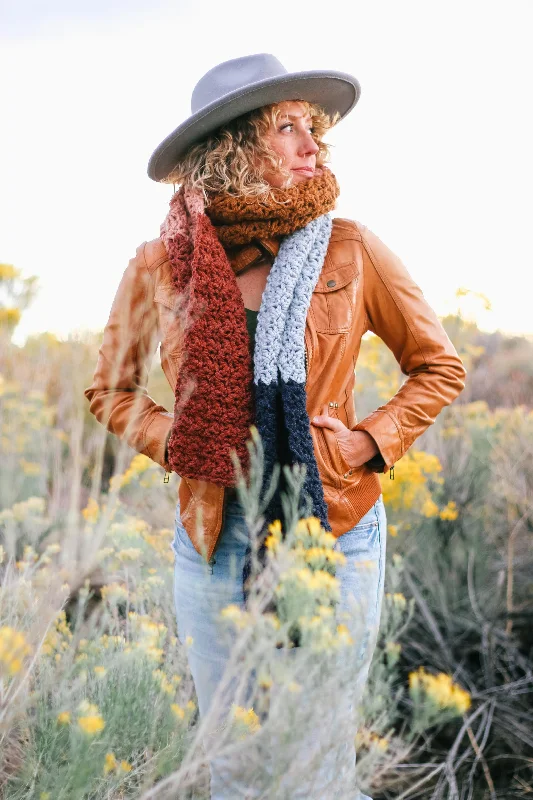 beanies with pompom for women-  Crochet Kit - Cinque Scarf and Hat