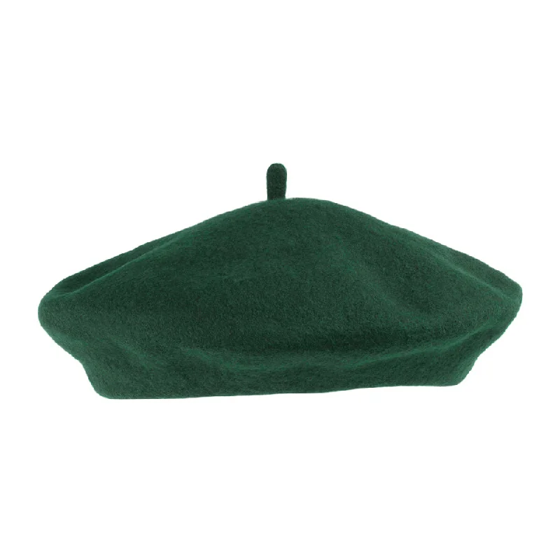 women's knit bucket hats for cozy days-Wool Beret Dark Green - Wholesale Pack - 200 Hats