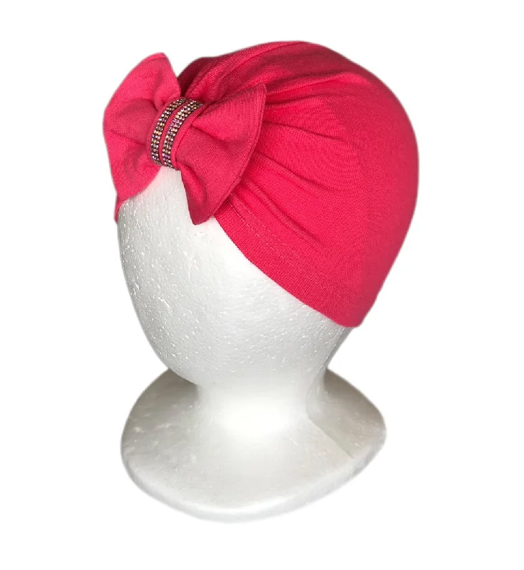 beanies for stylish weekends-  Baby Girl Turban Headwrap with Rhinestones